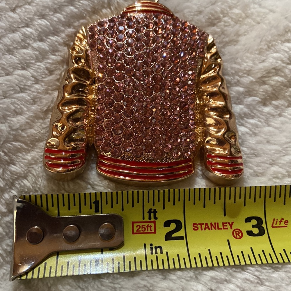 Key Ring Purse Charm Pink Crystal Jacket - Picture 5 of 6